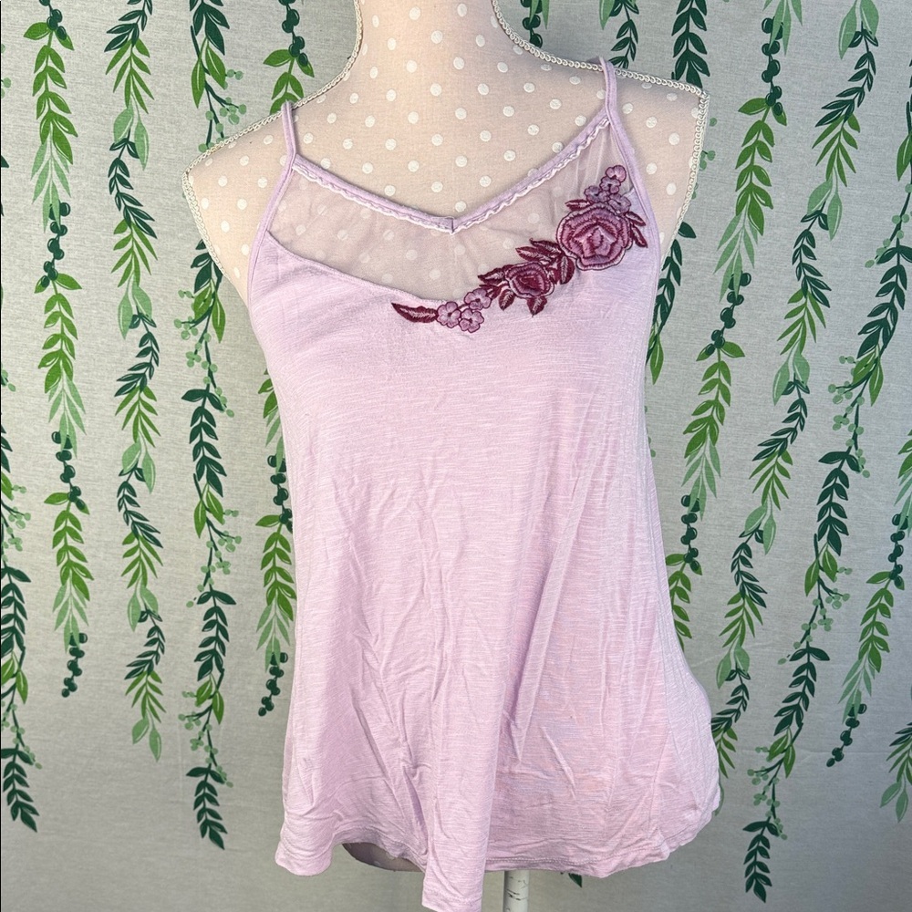 Maurices Lilac Camisole with Floral Detail C2